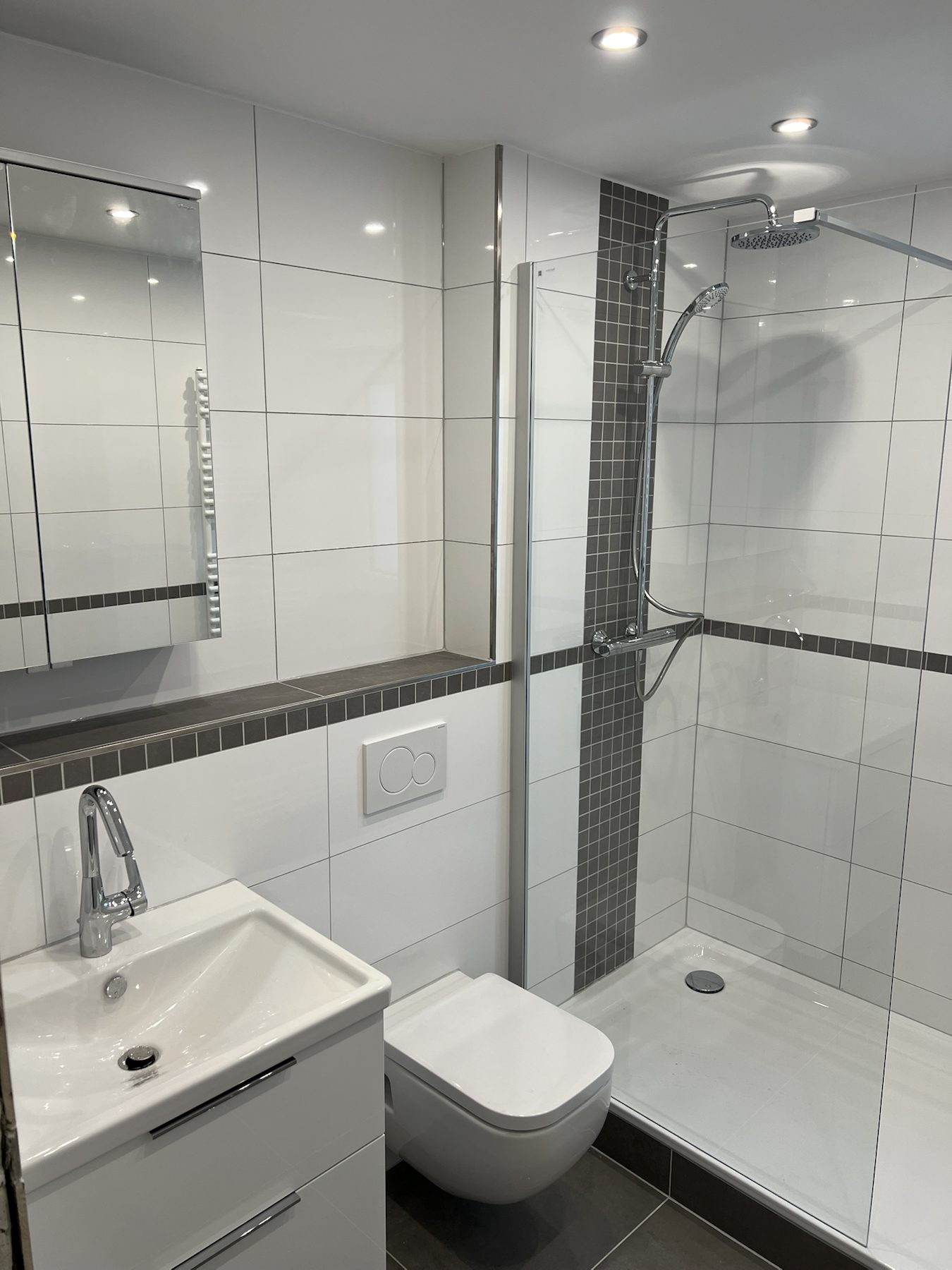 Fertiges Bad mit Dusche